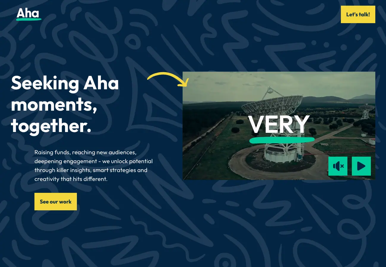 Aha Website Screenshot