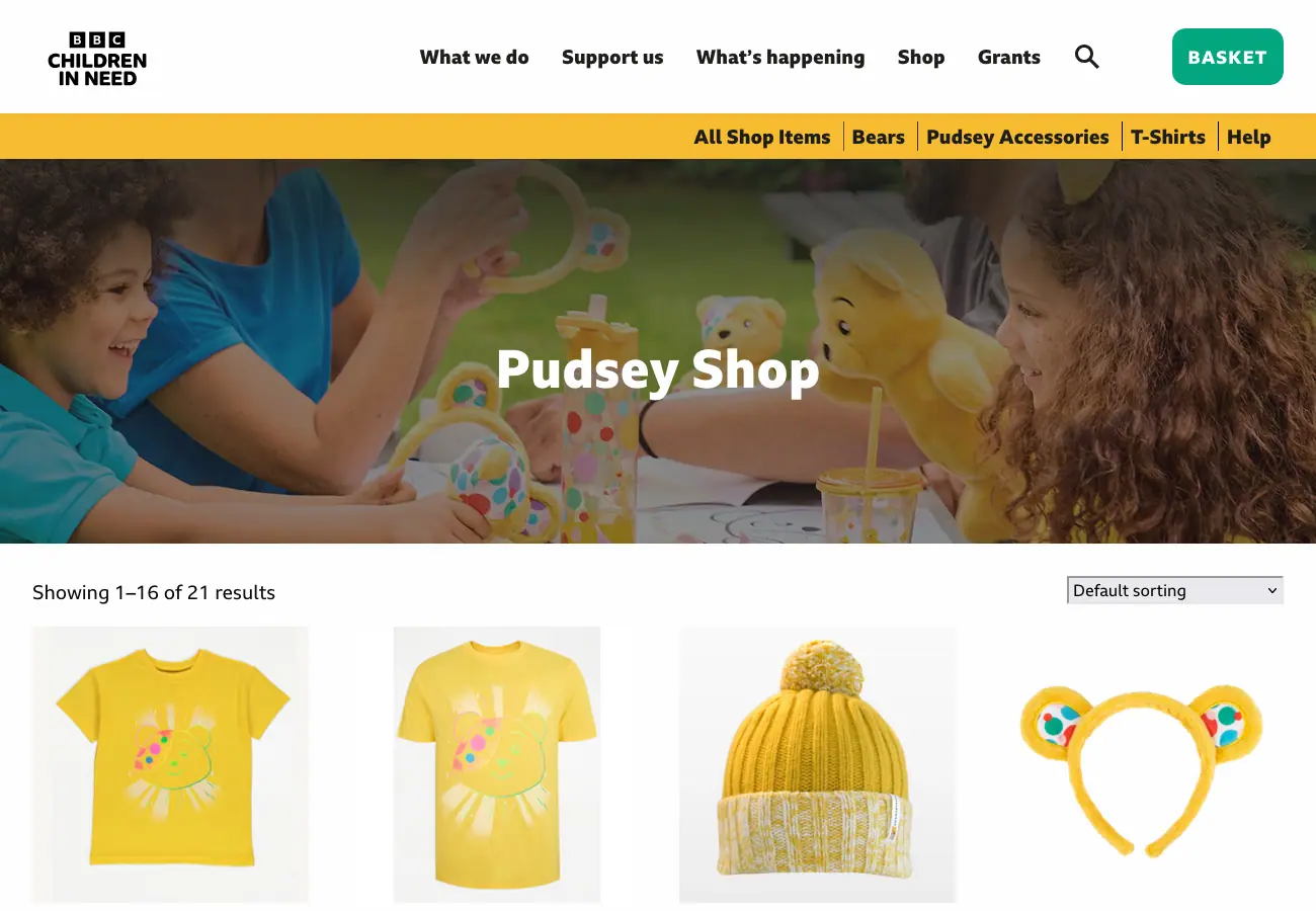 BBC Children in Need Website Screenshot