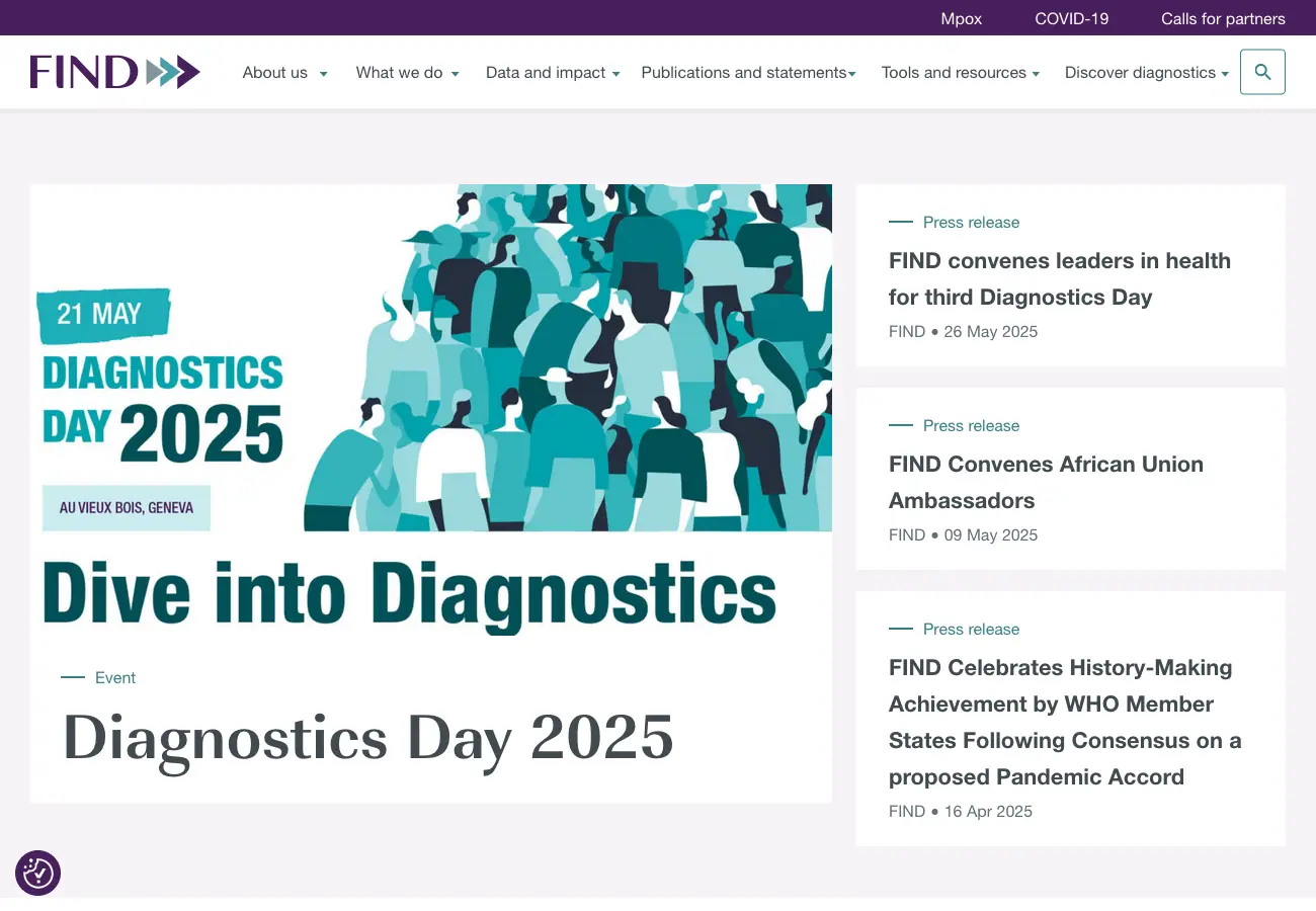 FIND Website Screenshot