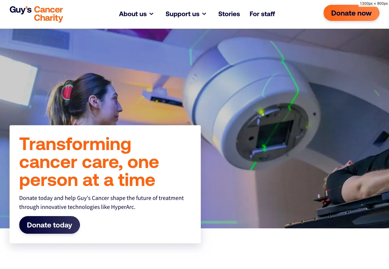 Guy's Cancer Charity Website Screenshot