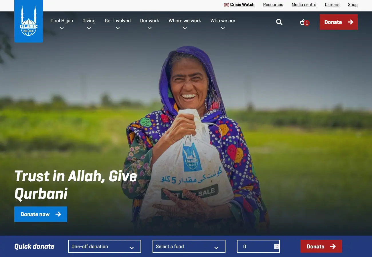 Islamic Relief Website Screenshot