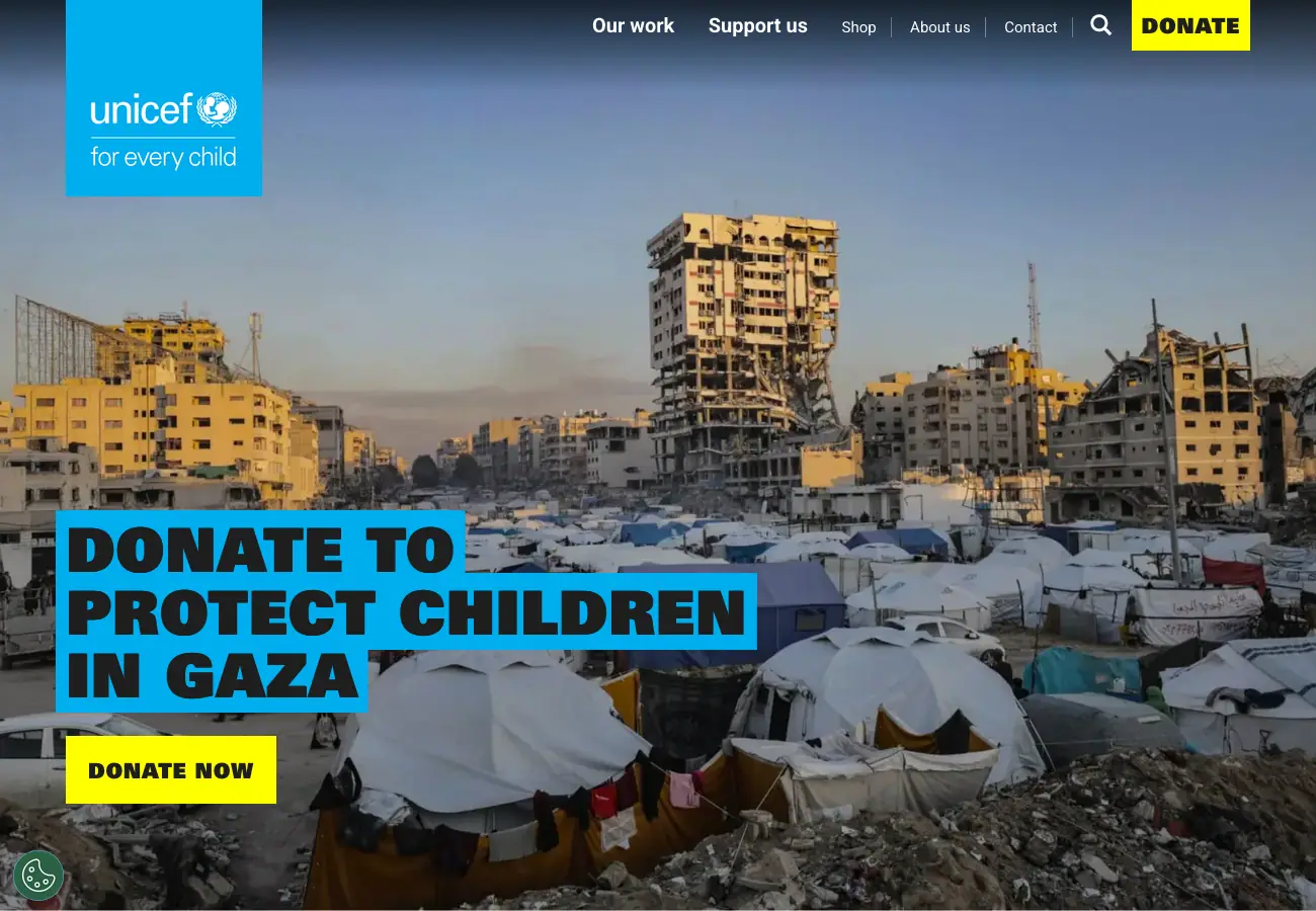 Unicef UK Website Screenshot