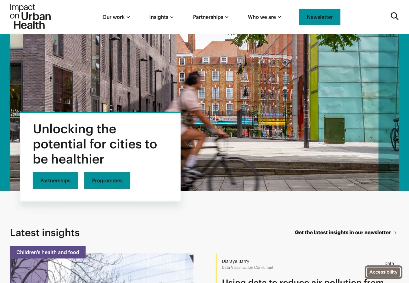 Urban Health Website Screenshot