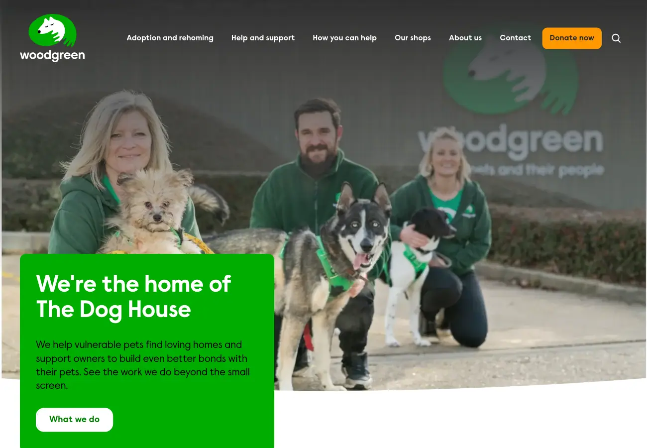 Woodgreen Website Screenshot